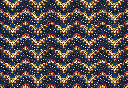 Ikat geometric folklore ornament. Tribal ethnic vector texture. Seamless striped pattern in Aztec style. Figure tribal embroidery. Indian, Scandinavian, Gypsy, Mexican, folk pattern.のイラスト素材