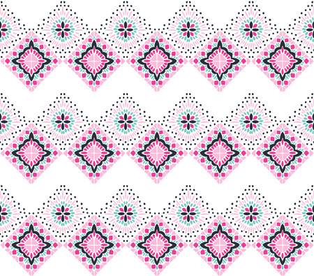 Ikat geometric folklore ornament. Tribal ethnic vector texture. Seamless striped pattern in Aztec style. Figure tribal embroidery. Indian, Scandinavian, Gypsy, Mexican, folk pattern.のイラスト素材