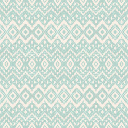 Ikat seamless pattern. Vector tie dye shibori print with stripes and chevron. Ink textured japanese background. Ethnic fabric vector. Bohemian fashion. Endless watercolor texture. African rug.のイラスト素材