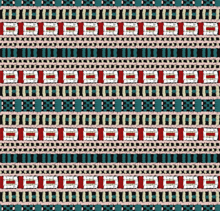 Tribal vector ornament. Seamless African pattern. Ethnic carpet with chevrons. Aztec style. Geometric mosaic on the tile, majolica. Ancient interior. Modern rug. Geo print on textile. Kente Cloth.のイラスト素材