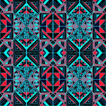 Seamless geometric African pattern. Ethnic ornament on the carpet. Aztec style. Tribal ethnic vector...