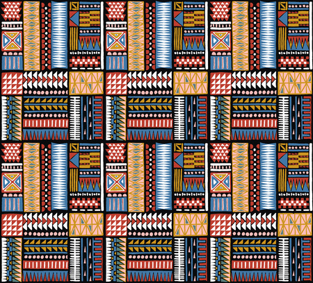 Tribal vector ornament. Seamless African pattern. Ethnic carpet with chevrons. Aztec style....
