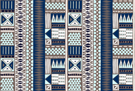 Tribal vector ornament. Seamless African pattern. Ethnic carpet with chevrons. Aztec style. Geometric mosaic on the tile, majolica. Ancient interior. Modern rug. Geo print on textile. Kente Cloth.のイラスト素材