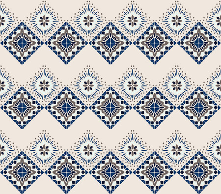 Ikat geometric folklore ornament. Tribal ethnic vector texture. Seamless striped pattern in Aztec style. Figure tribal embroidery. Indian, Scandinavian, Gypsy, Mexican, folk pattern.のイラスト素材