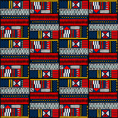 Tribal vector ornament. Seamless African pattern. Ethnic carpet with chevrons. Aztec style....