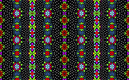 Seamless floral pattern folk colorful flowers and leaves. Flower embroidery. Talavera pattern. ...