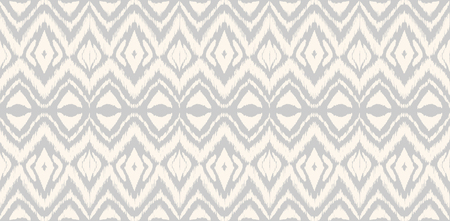 Ikat seamless pattern. Vector tie dye shibori print with stripes and chevron. Ink textured japanese background. Ethnic fabric vector. Bohemian fashion. Endless watercolor texture. African rug.のイラスト素材