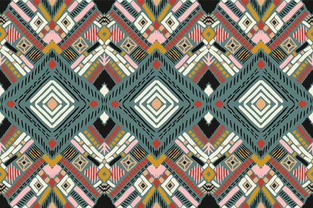 Tribal vector ornament. Seamless African pattern. Ethnic carpet with chevrons. Aztec style....