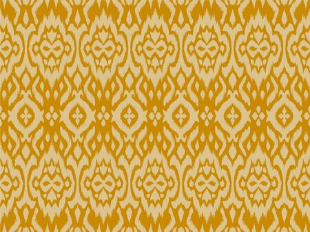 Lace border. Ikat seamless pattern. Vector tie dye shibori print with stripes and chevron.のイラスト素材