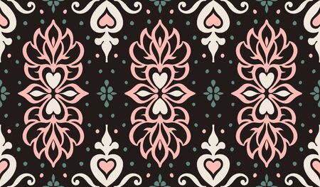 Talavera pattern. Azulejos portugal. Turkish ornament. Moroccan tile mosaic. Spanish porcelain. Ceramic tableware, folk print. Asian pottery. Ethnic background. Mediterranean wallpaper. Art Deco.のイラスト素材