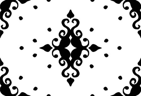 Oriental vector damask pattern. Talavera pottery. Azulejos portugal. Turkish ornament. Spanish porcelain. Ceramic tableware, folk print. Ethnic background. Mediterranean wallpaper.  Talavera pottery.のイラスト素材