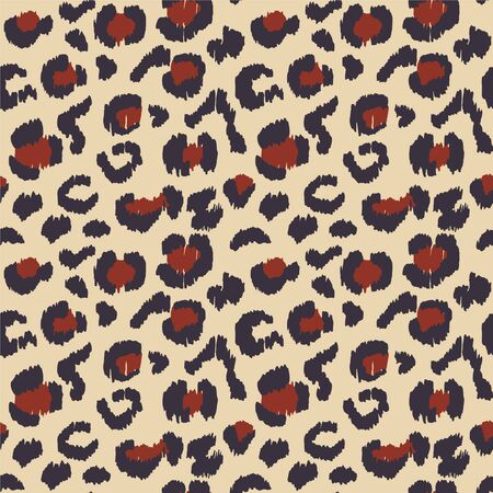 Leopard skin. Animal print. Texture with foil effect. Ikat geometric folklore ornament. Vector seamless pattern. Tribal ethnic texture.のイラスト素材