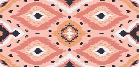 Ikat geometric folklore ornament with diamonds. Tribal ethnic vector texture. Seamless striped...
