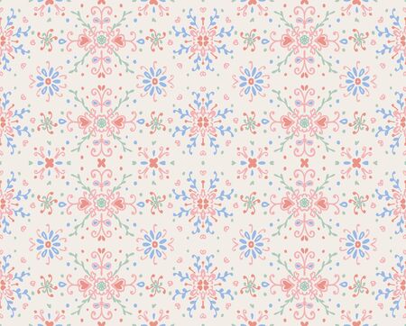 Seamless floral pattern folk colorful flowers and leaves. Flower embroidery. Talavera pattern....