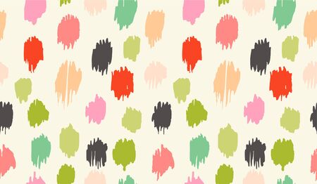 Polka Dot Pattern. Ikat geometric folklore ornament. Memphis vintage, retro style. Children, kids sketch drawing.のイラスト素材