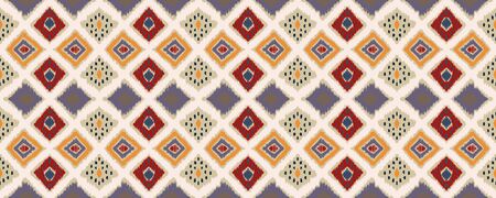 Ikat geometric folklore ornament with diamonds. Tribal ethnic vector texture. Seamless striped...