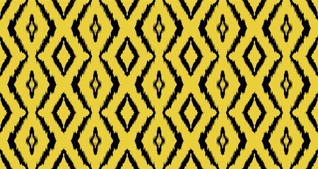 Ikat geometric folklore ornament with diamonds. Tribal ethnic vector texture. Seamless striped pattern in Aztec style. Folk embroidery. Indian, Scandinavian, Gypsy, Mexican, African rug.のイラスト素材