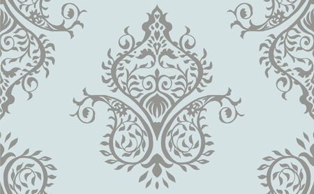 Oriental vector damask pattern. Talavera pottery. Azulejos portugal. Turkish ornament. Spanish porcelain. Ceramic tableware, folk print. Ethnic background. Mediterranean wallpaper.  Talavera pottery.のイラスト素材