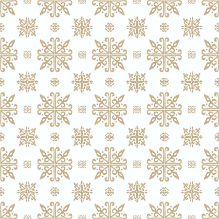 Christmas drawing with snowflakes. The Nordic style. Folk print with flakes. Scandinavian, Portuguese ornament. Spanish porcelain. Oriental damask. Ethnic motif. Ikat geometric folklore background.のイラスト素材