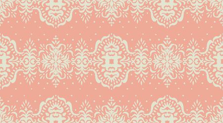 Ikat seamless pattern. Border with snowflakes. Openwork lace. New year Christmas background. Vector tie dye shibori print with stripes and chevron. Ink textured japanese background. Bohemian fashion.のイラスト素材