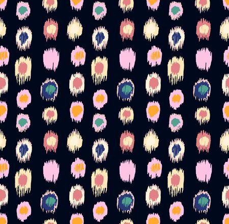 Polka Dot Pattern. Ikat geometric folklore ornament. Memphis vintage, retro style. Children, kids sketch drawing.のイラスト素材