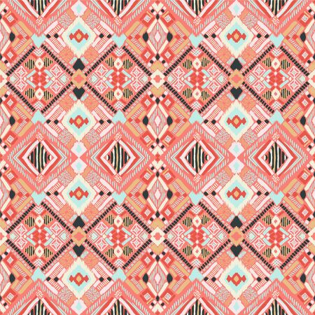 Tribal vector ornament. Seamless African pattern. Ethnic carpet with chevrons. Aztec style....
