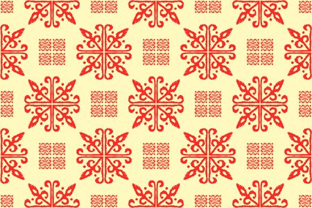 Christmas drawing with snowflakes. The Nordic style. Folk print with flakes. Scandinavian,...