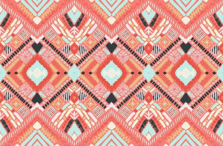 Tribal vector ornament. Seamless African pattern. Ethnic carpet with chevrons. Aztec style....