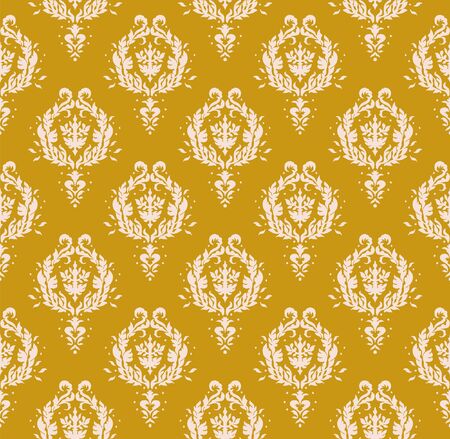 Oriental vector damask pattern. Talavera pottery. Azulejos portugal. Turkish ornament. Spanish porcelain. Ceramic tableware, folk print. Ethnic background. Mediterranean wallpaper.  Talavera pottery.のイラスト素材