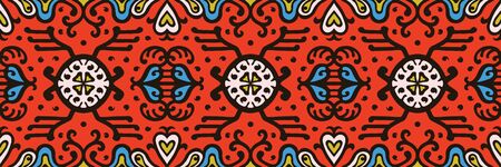 Tribal vector ornament. Seamless African pattern. Ethnic carpet with chevrons. Aztec style....