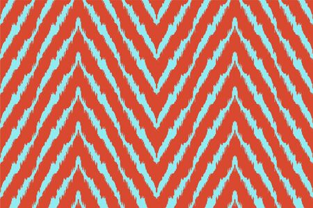 Diagonal ikat stripes. Zigzag pattern seamless. Geometric chevron abstract illustration, wallpaper. Tribal ethnic vector texture. Aztec style. Folk embroidery. Indian, Scandinavian,  African rug.のイラスト素材
