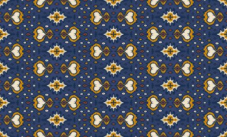 Ikat geometric folklore ornament. Oriental vector damask pattern. Ancient art of Arabesque. Tribal...
