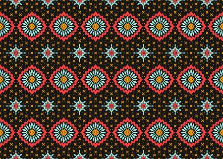 Talavera pattern. Azulejos portugal. Turkish ornament. Moroccan tile mosaic. Spanish porcelain. Ceramic tableware, folk print. Asian pottery. Ethnic background. Mediterranean wallpaper. Art Deco.のイラスト素材