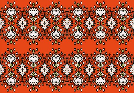Ikat geometric folklore ornament. Oriental vector damask pattern. Ancient art of Arabesque. Tribal...