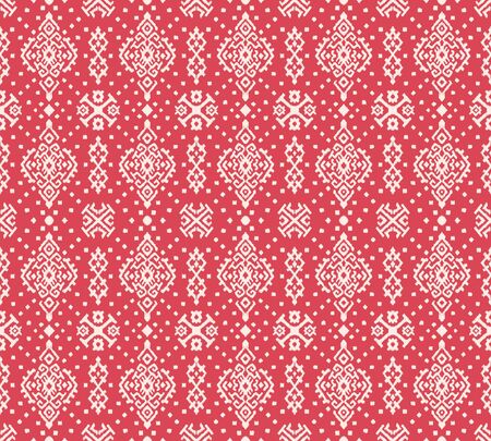 Ikat geometric folklore ornament. Oriental vector damask pattern. Ancient art of Arabesque. Tribal ethnic texture. Spanish motif on the carpet. Aztec style. Indian rug. Gypsy, Mexican embroidery.のイラスト素材