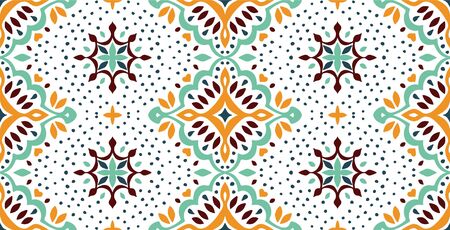 Oriental vector damask pattern. Talavera pottery. Azulejos portugal. Turkish ornament.