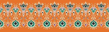 Ikat geometric folklore ornament. Oriental vector damask pattern. Ancient art of Arabesque. Tribal...