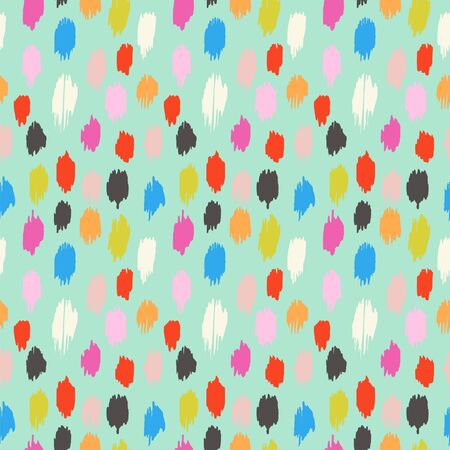 Polka Dot Pattern. Ikat geometric folklore ornament. Memphis vintage, retro style. Children, kids sketch drawing.のイラスト素材