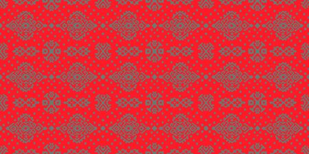 Ikat geometric folklore ornament. Oriental vector damask pattern. Ancient art of Arabesque. Tribal ethnic texture. Spanish motif on the carpet. Aztec style. Indian rug. Gypsy, Mexican embroidery.Oのイラスト素材