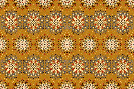 Seamless floral pattern. Stylized doodle flowers. Spanish ethnic embroidery. Folk ornament. Solar...