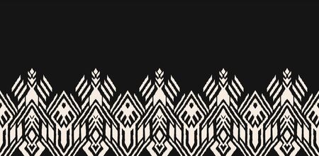 Ikat geometric folklore ornament. Oriental vector damask pattern. Ancient art of Arabesque. Tribal ethnic texture. Spanish motif on the carpet. Aztec style. Indian rug. Gypsy, Mexican embroidery.のイラスト素材