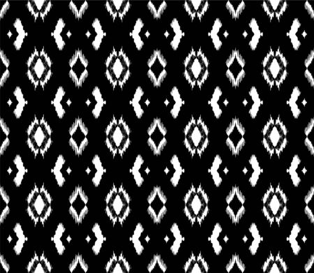 Ikat geometric folklore ornament with diamonds. Tribal ethnic vector texture. Seamless striped pattern in Aztec style. Folk embroidery. Indian, Scandinavian, Gypsy, Mexican, African rug.のイラスト素材