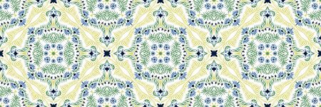 Bandana print. Women's shawl with floral pattern. Mediterranean wallpaper. Portuguese tile azulejo....