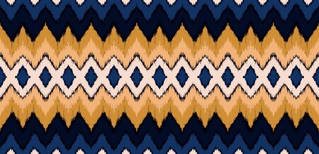 Ikat border. Geometric folk ornament.のイラスト素材