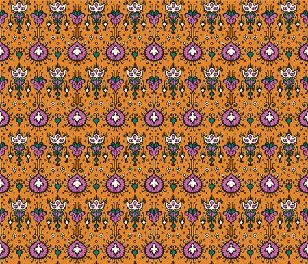 Ikat geometric folklore ornament. Oriental vector damask pattern. Ancient art of Arabesque. Tribal ethnic texture. Spanish motif on the carpet. Aztec style. Indian rug. Gypsy, Mexican embroidery.のイラスト素材