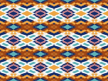 Ikat geometric folklore ornament with diamonds. Tribal ethnic vector texture. Seamless striped...