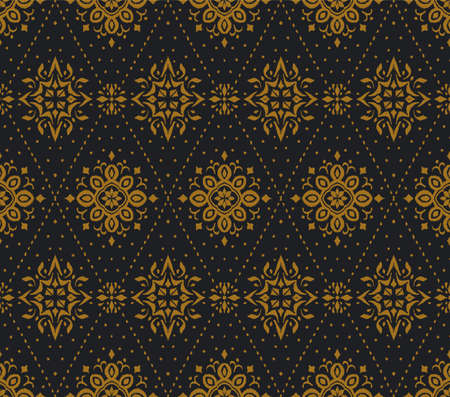 Ikat seamless pattern. Border with snowflakes. Openwork lace. New year Christmas background. Vector tie dye shibori print with stripes and chevron. Ink textured japanese background. Bohemian fashion.のイラスト素材