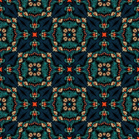 Bandana print. Women's shawl with floral pattern. Mediterranean wallpaper.のイラスト素材