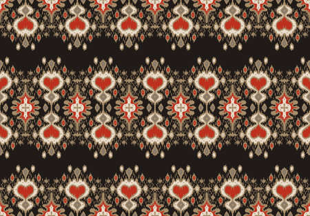 Ikat geometric folklore ornament. Oriental vector damask pattern. Ancient art of Arabesque. Tribal...