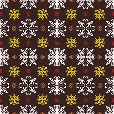 Christmas drawing with snowflakes. The Nordic style. Folk print with flakes. Scandinavian,...